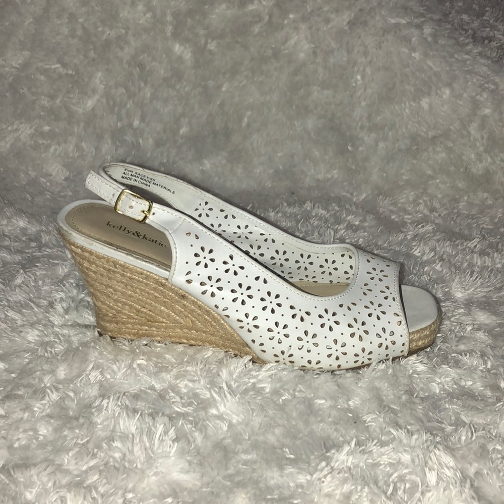 Kelly & Katie White Wedges